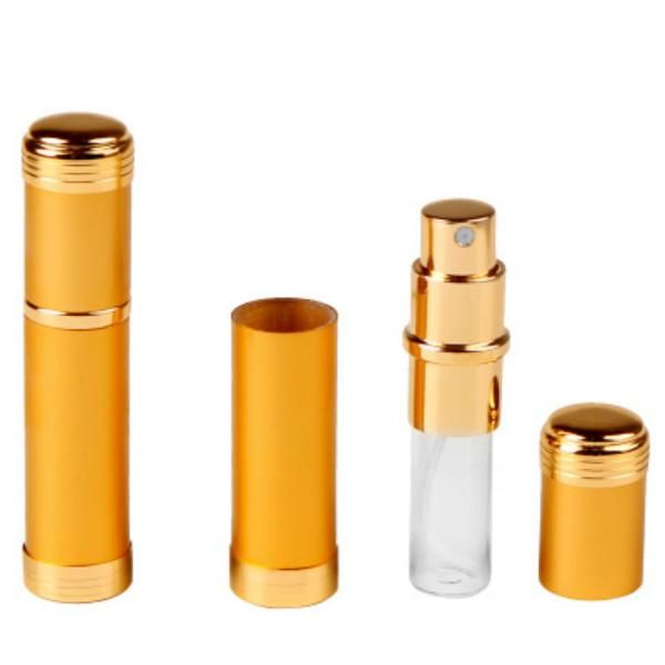

5ml aluminum sprayer transparent glass perfume bottle travel spray bottle portable empty cosmetic containers with aluminums sprayers
