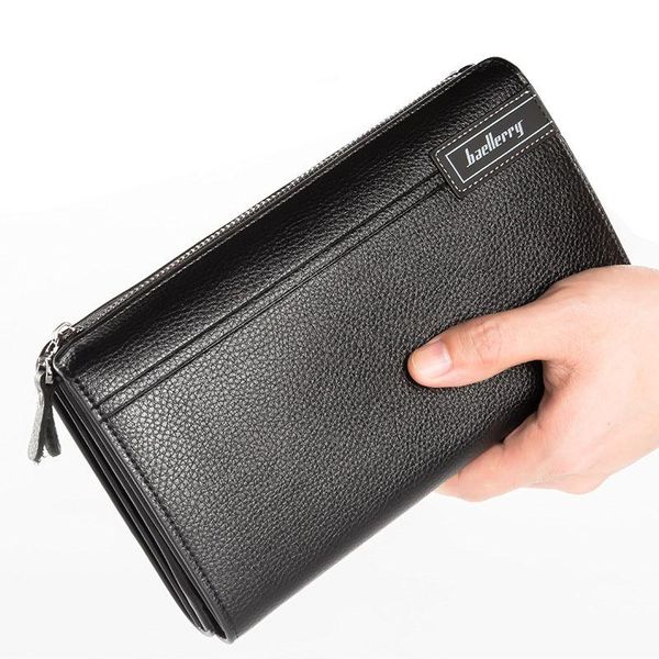 

wallets fashion wallet men card holder phone pocket large capacity business male clutch coin purse pu leather carteira, Red;black