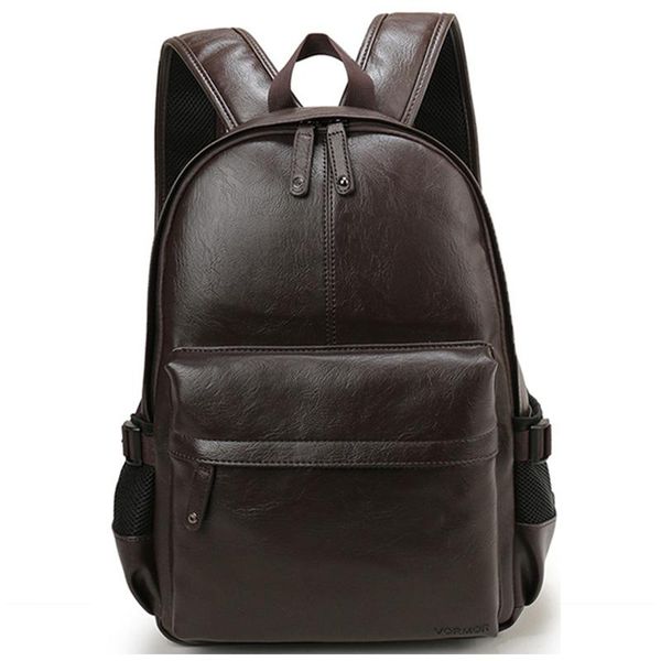 

backpack men leather school bag fashion waterproof travel casual book male