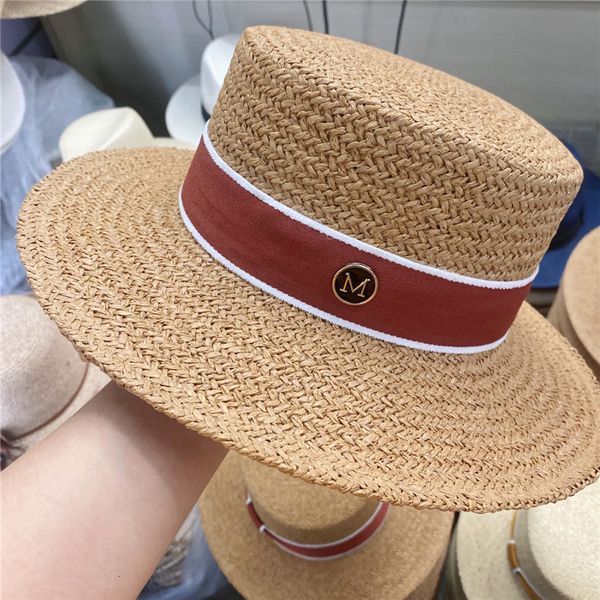 

grade women's standard straw casual beach hat sun hat, Yellow