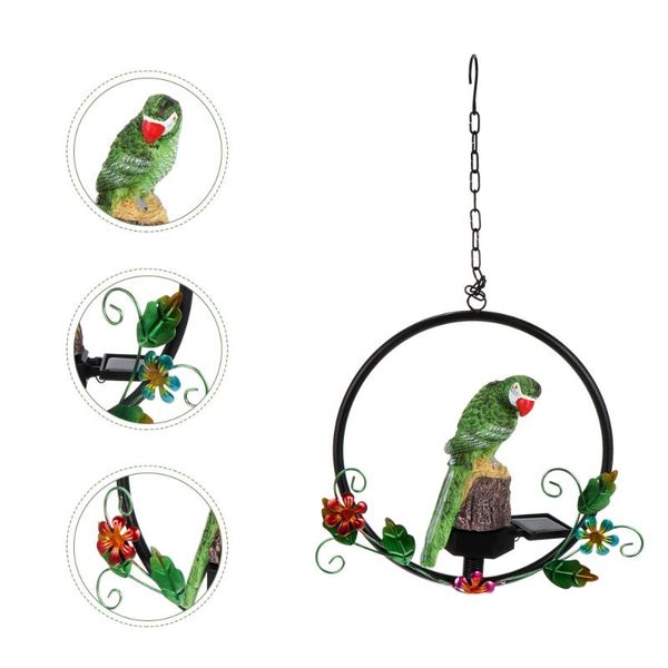 

solar lamps 1pc energy led lamp pendant garden parrot pattern night (green)