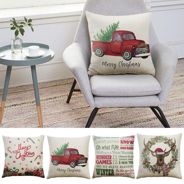 

pillow case home christmas celebration pillowcase linen sofa 45x45cm 1pcs