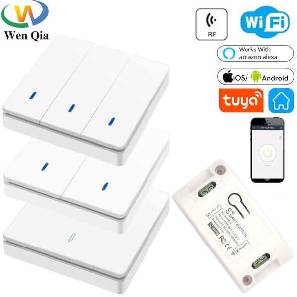

smart home control wireless remote switch rf 433mhz wifi tuya wall ac 220v 10a timer for chandelier light