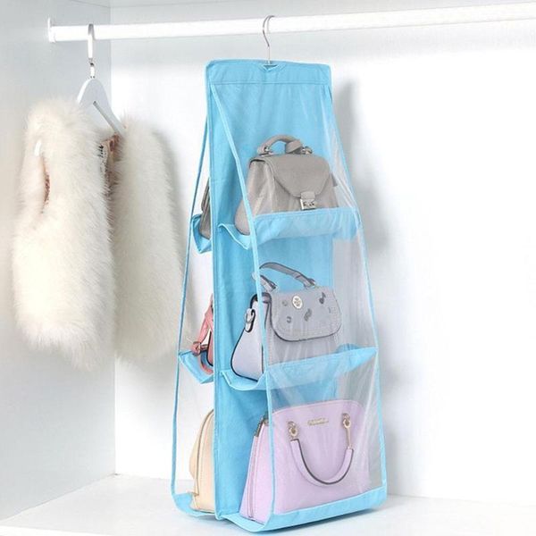 

home dormitory non-woven dust-proof large-capacity breathable stainless steel hook foldable save space hanging storage bag boxes & bins