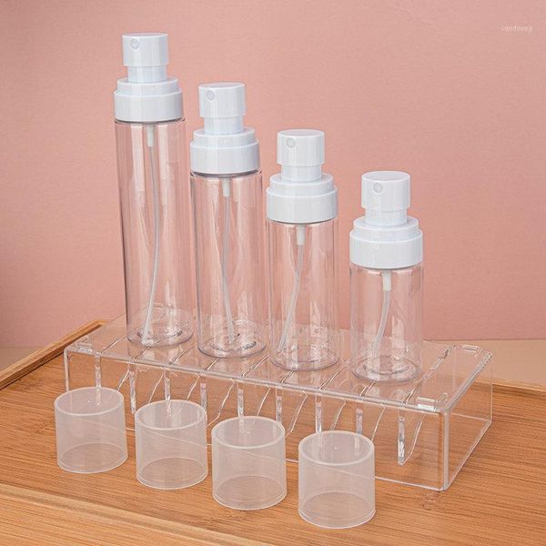 

storage bottles & jars 100pcs 45/60/80/100ml refillable travel transparent white plastic perfume bottle atomizer empty small spray