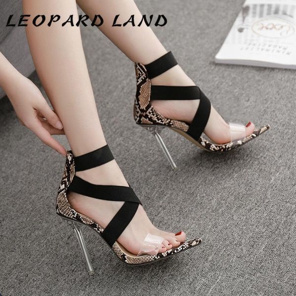 

2021 fashion point toe sandals large size shoes high-heel elastic serpentine cwf, Black