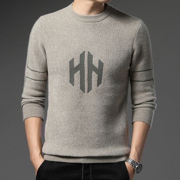 

winter round neck men's 2021 chenille thickened youth casual sweater, White;black