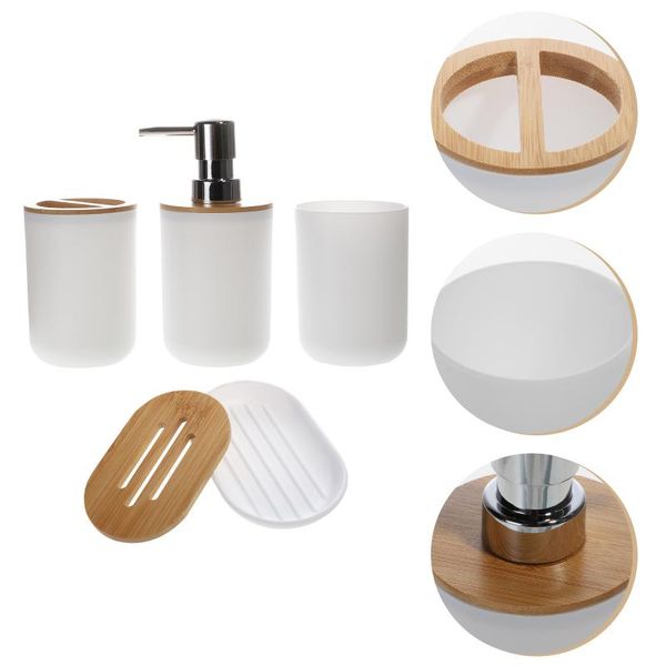 

bath accessory set 1 el bathroom washing utensils toilet household storage container (white)