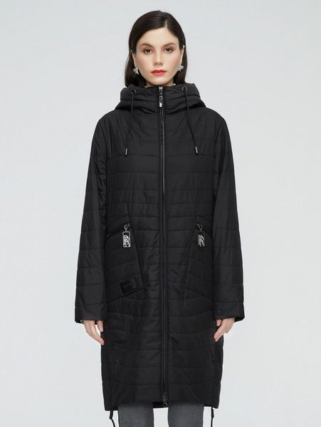 

gasman zip up hooded padded winter coat t6li#, Black