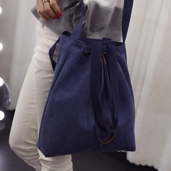 

diaper bags women canvas shoulder drawstring handbag bucket tote messenger purse satchel fashion for