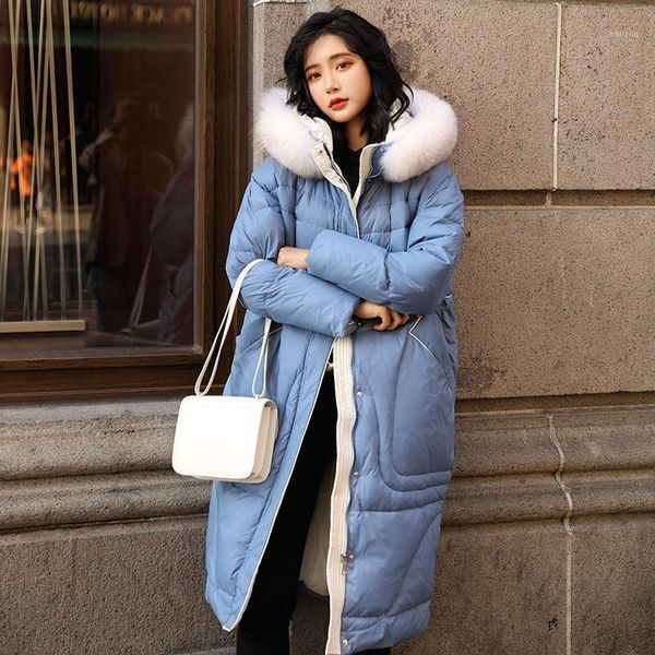 

women's down & parkas winter jacket long woman raccoon fur collar coat female s for women clothes puffer wpy10241 fs63, Black