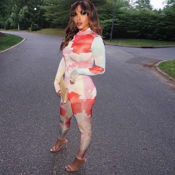 

fashion women street girl style jumpsuits long sleeve high collar printed zipper pants women's & rompers, Black;white