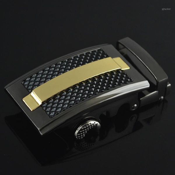 

belts 3.5cm genuine leather men belt automatic buckle for male alloy black head1, Black;brown