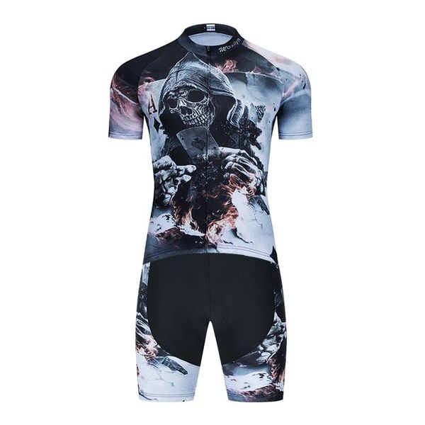

racing sets 2021 summer short sleeve cycling jersey set breathable quick dry sport bicycle men clothing outdoor bike, Black;blue
