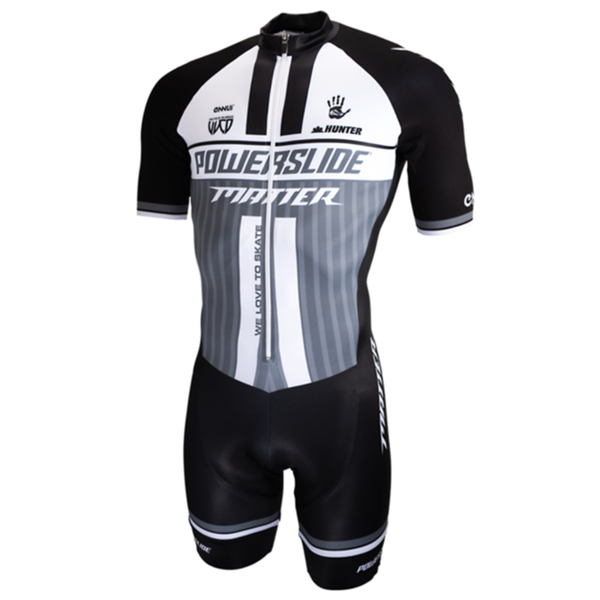 

racing sets powerslide triathlon roller skate suit men short sleeve cycling jersey set skinsuit jumpsuit maillot bike bicycle ropa ciclismo, Black;blue