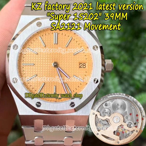 

eternity sport watches kzf super version 15202 39mm cal.2121 kz2121 automatic rose gold texture dial mens watch 316l steel case bracelet 40, Slivery;brown