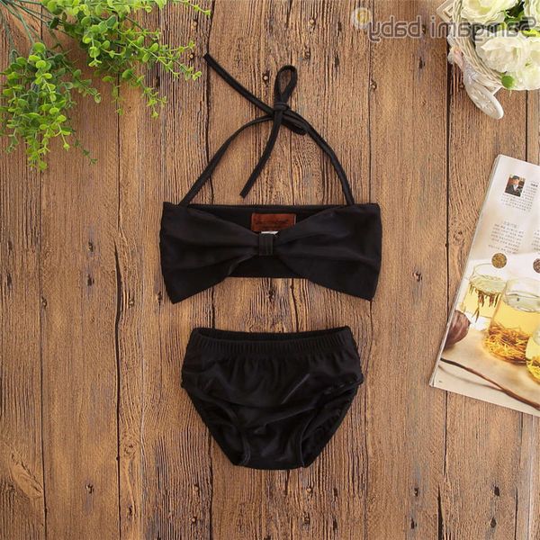 

the bikini samgami baby children's girls' black bikini split swimsuit s17002, White;black