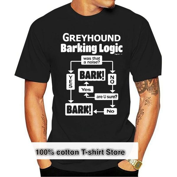 

men's t-shirts men short sleeve tshirt greyhound barking logic t shirt women t-shirt, White;black