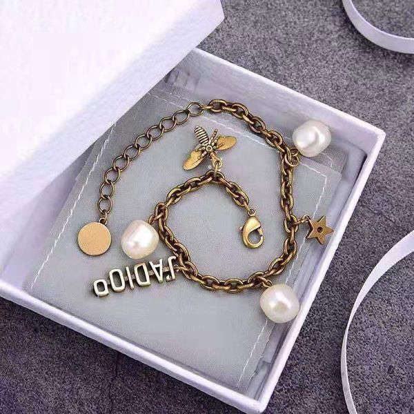 

70% off high-quality jewelry home pearl letter bracelet female star bee handmade jewelry transfer anti fatigue independent packaging, Silver
