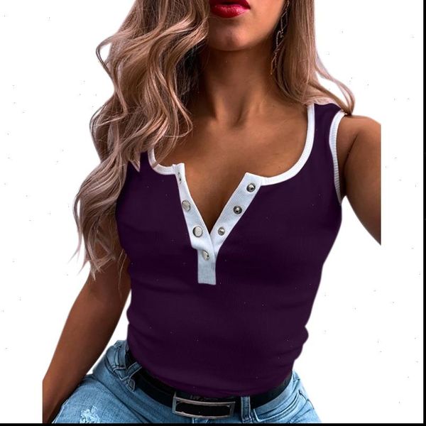 

cotton solid patchwork skinny women tank sleveless summer clothing, White