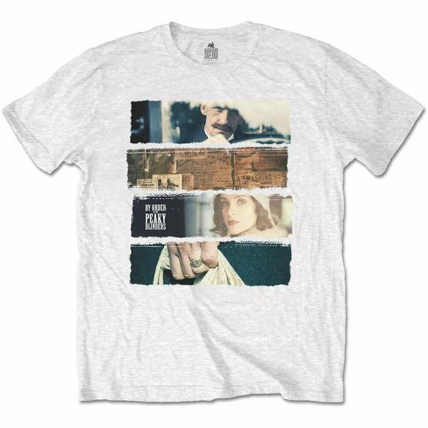 

peaky blinders white slices licensed men t-shirt, White;black