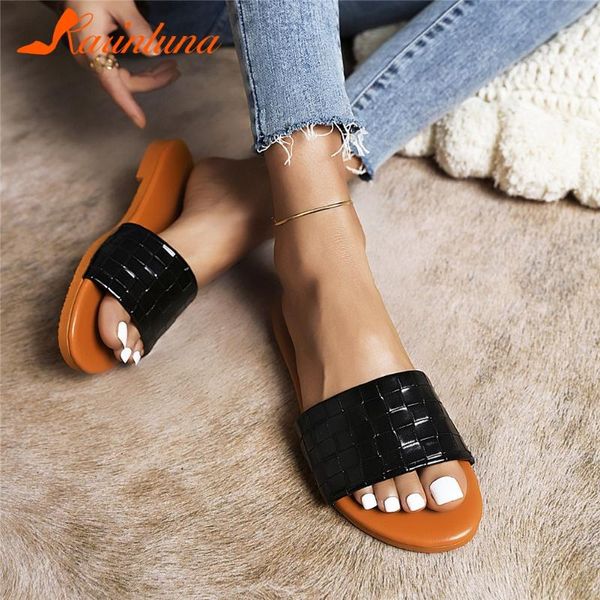 

slippers karin fashion women's flat with low heel casual slides shoes woman leisure light big size 35-43, Black