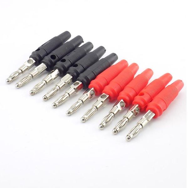 

other lighting accessories 10pcs 4mm banana plug connectors red black solderless side stackable for musical speaker video audio diy adapter