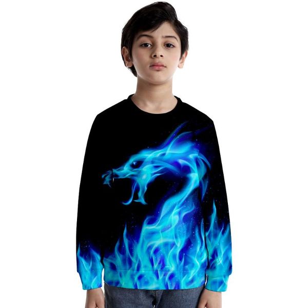 

men's hoodies & sweatshirts autumn and winter round neck woolen hoodie 3d all india open hole illusion digital printing thin fleece lon, Black