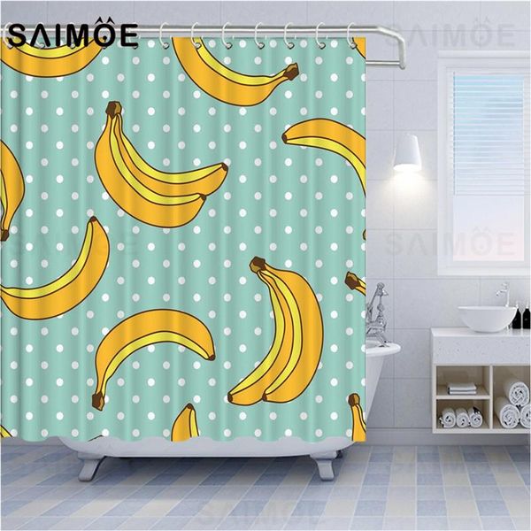 

shower curtains atomax fruit yellow banana polka dot geometry curtain for bathroom waterproof polyester bath home decor