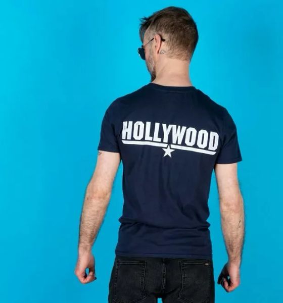 

official men's gun hollywood t-shirt, White;black