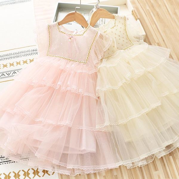 

summer girl cake dress girl's dresses, Red;yellow