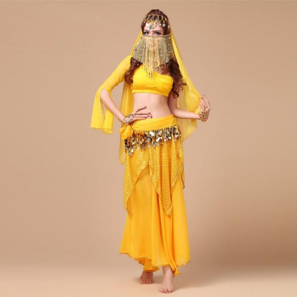 

2021 belly dance costume set 5pcs (skirt+belt+headwear+veil) bollywood/ costumes dancewear stage wear, Black;red