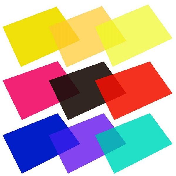 

pieces gel filter transparent color film plastic sheets correction light filter, 11.7 by 8.3 inches, 9 colors lighting & studio accessories