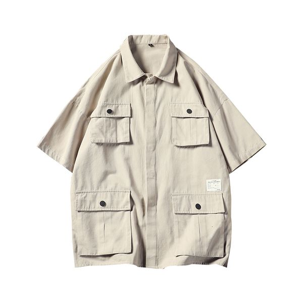 

men short-sleeve loose hip hop style male shirts abz686 men's shirt, White;black