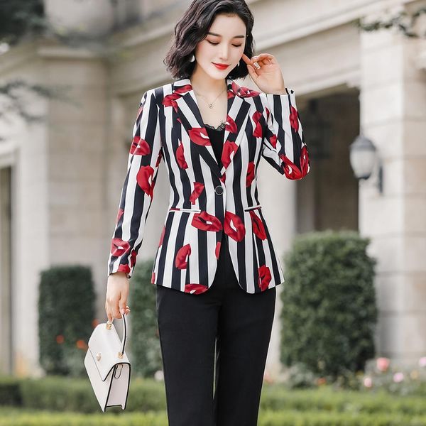 

suit suit women blazer black impression sweet style s autumn winter casual coat with a button more size 4xl, White;black