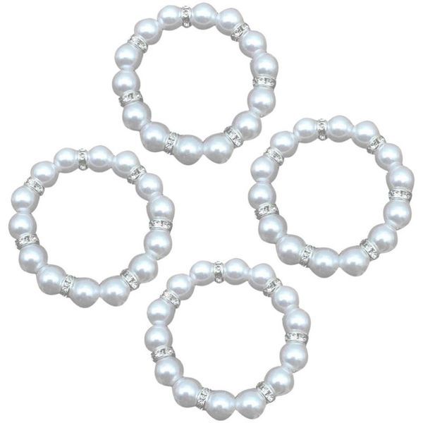 

napkin rings 4pcs buckles imitation pearl table decor holders