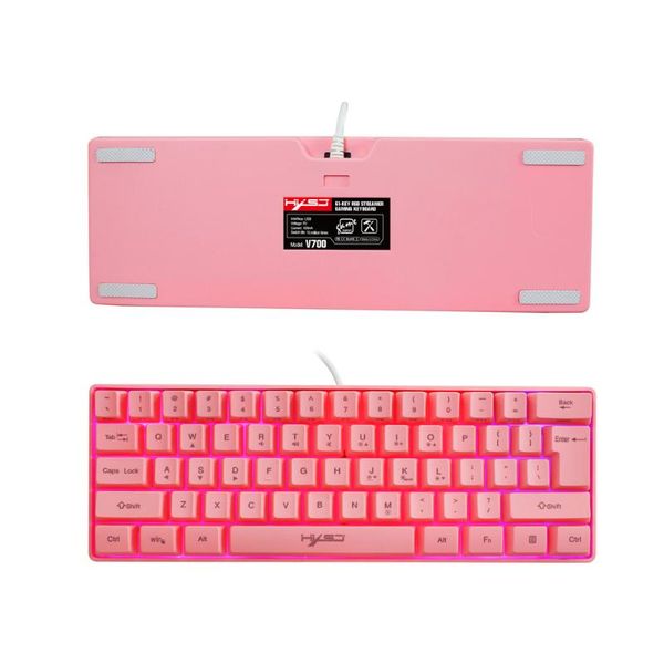 

keyboards 61 keys gaming keyboard rgb lighting wired with box for tablet deskpc computer multiple shortcut key combinations