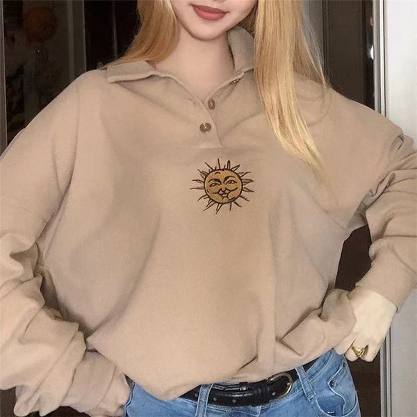

women hoodie print sweatshirts women long sleeve autumn new o-neck sweatshirt casual female loose hoodies datura letter, Black