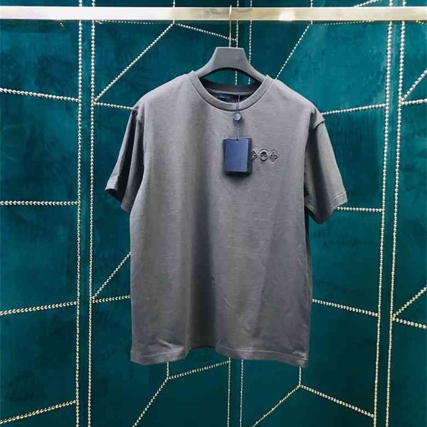 

2022 spring and summer new house letter fashion short sleeve round neck loose casual men's women's t-shirt trend, White;black