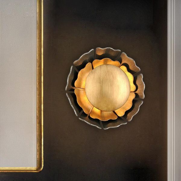 

postmodern luxury led copper wall lamp aisle corridor creative porch villa personality aluminum sconce