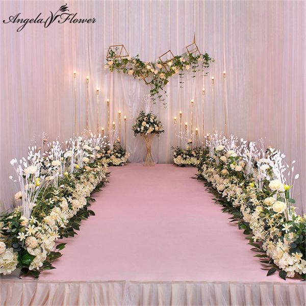 

50/100cm custom wedding flower wall arrangement supplies silk peonies artificial row decor for iron arch backdrop other event & party