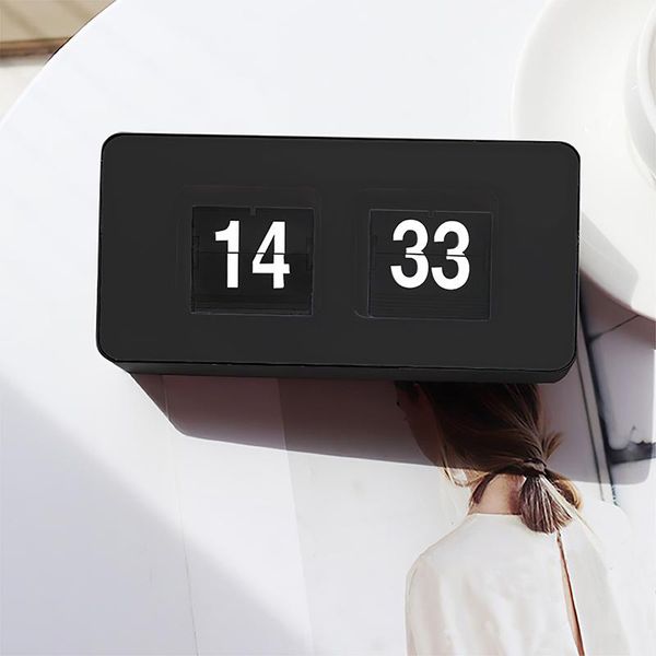 

desk & table clocks auto flip clock file down page smart light digital for home office