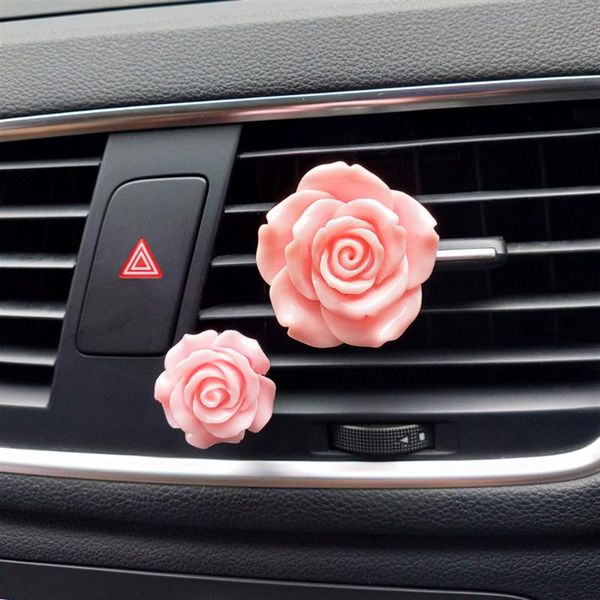 

car air freshener 1 pair of clip style perfume base rose shape solid diffuser auto vehicle inner dashboard decor gift a3