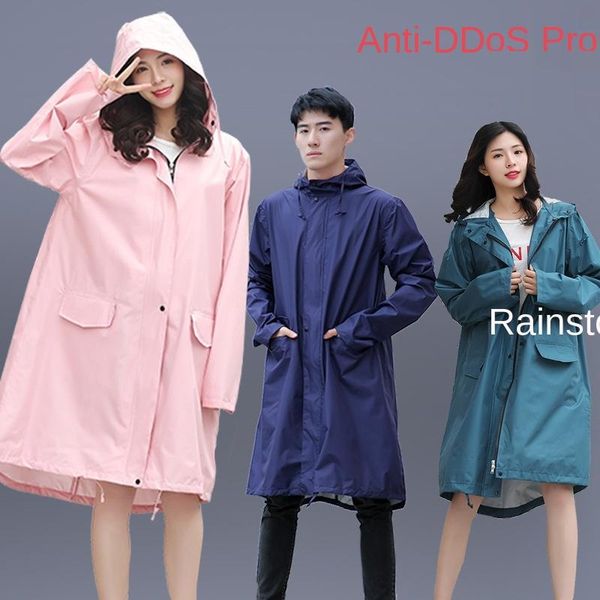 

raincoats long trench coat women men rainwear lightweight outdoor camping waterproof rain coats hooded multicolor