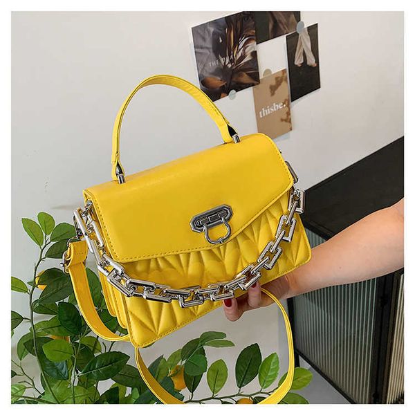 

summer chain bag solid color lingge pu small square fashion trend women's single shoulder messenger bag
