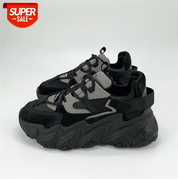 

black old shoes female ins tide show feet small super fire light all-match thick-soled smart smoked sneakers #hz6v