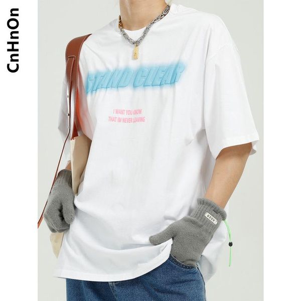 

men's t-shirts summer products korean style letter printing short-sleeved loose round neck t-shirt men m1-o-w8119, White;black