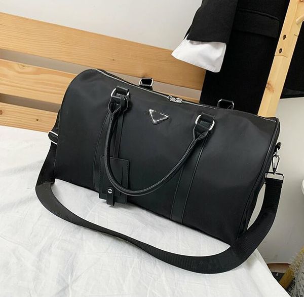 

men fashion duffle bag triple black nylon travel bags mens handle luggage gentleman business work tote with shoulder strap