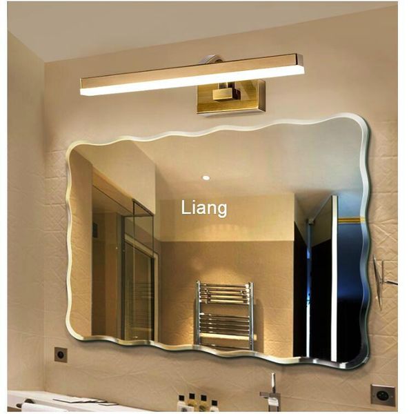 

wall lamps brass mirror lamp vintage bathroom washroom led lights ac85-265v american rotating fixture