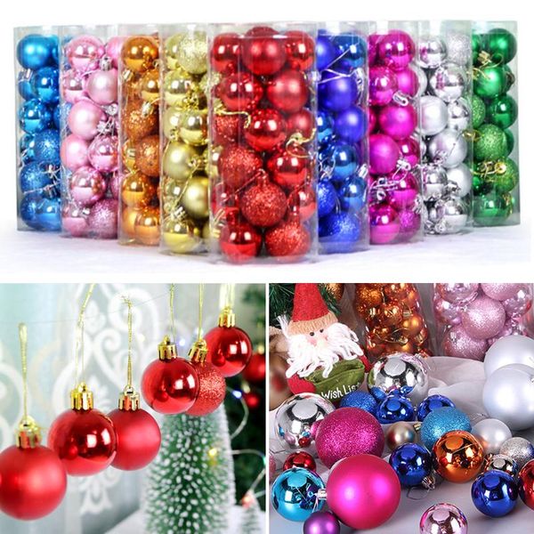 

party decoration 24pcs 4cm-8cm christmas tree balls decorations ball baubles xmas hanging ornament for home 2021